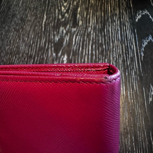 Prada Saffiano Leather Wallet in Peonia Raspberry - Picture 11 of 13